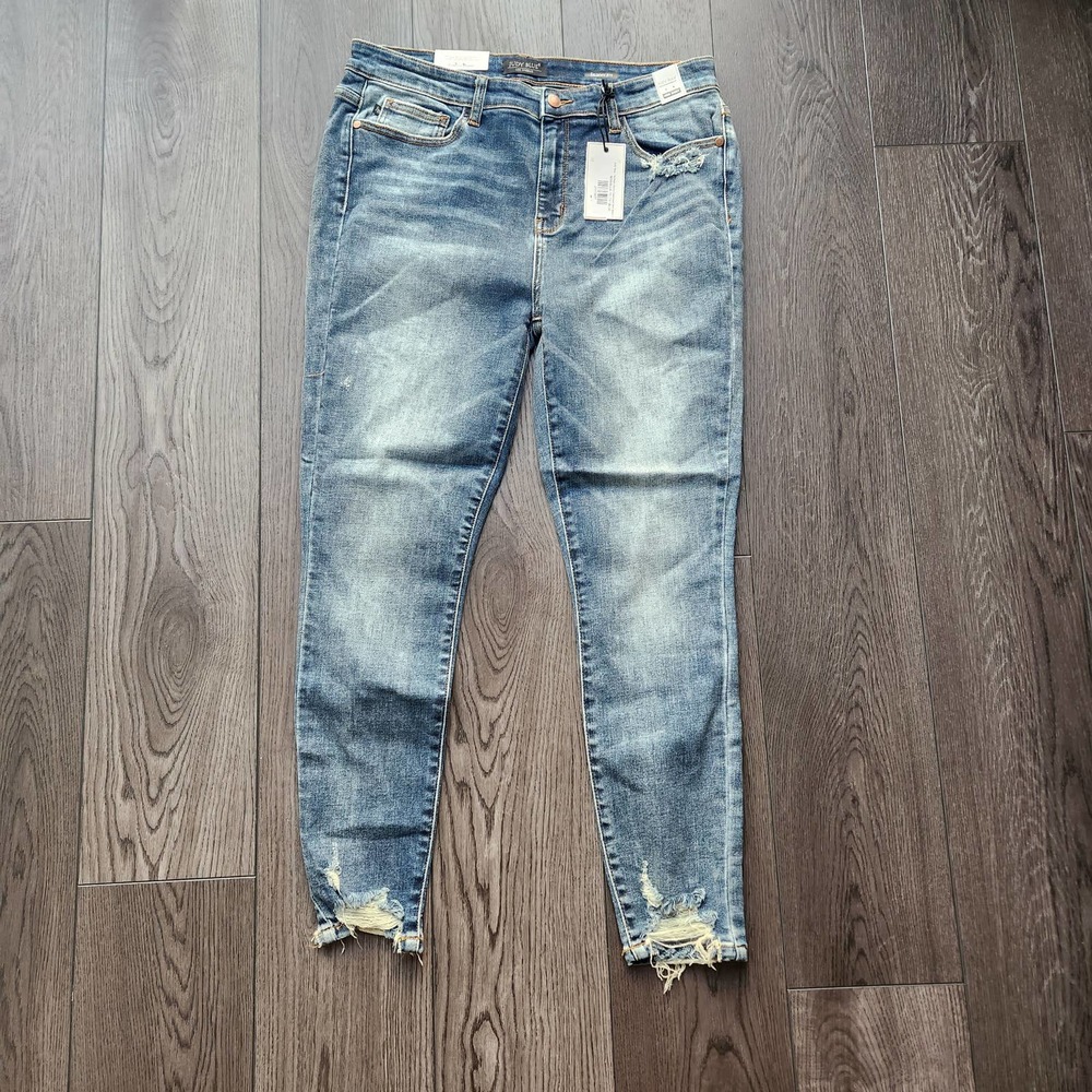 Judy Blue High Waist skinny distressed hem jeans, size 15